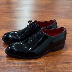 Classic Black Men's Dress Shoes Dandelion black patent leather flats